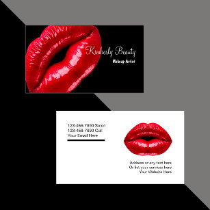 Makeup Artist Red Lips Visitenkarte
