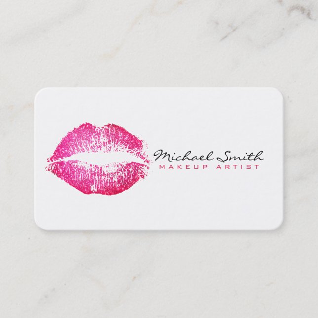 Makeup Artist Red Lips Visitenkarte (Vorderseite)