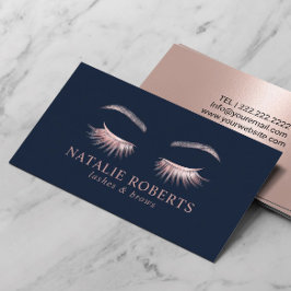 Makeup Artist Rose Gold Eyelash Beauty Salon Marin Visitenkarte
