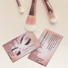 Makeup Artist Rose Gold Glitzer Glam Business Card Visitenkarte