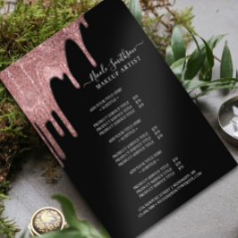 Makeup Artist Rose Gold Glitzer Glam Service List Flyer