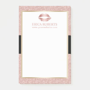 Makeup Artist Rose Gold Glitzer Lift Post-it Klebezettel