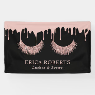 Makeup Artist Rose Gold Lashes Moderne Drilling Banner
