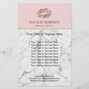 Makeup Artist Rose Gold Lips Rosa Marmorsalon Flyer