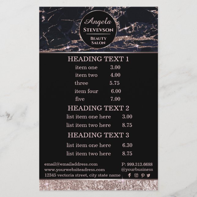 Makeup Artist Rose Gold Marbella Flyer (Vorne)