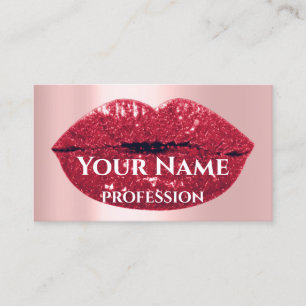 Makeup Artist Rose Tropfen Kiss Lips Rotes Glam Visitenkarte