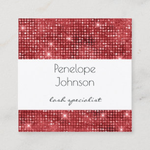 Makeup Artist Ruby Sparkle Glam  Quadratische Visitenkarte