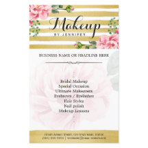 Makeup Artist Salon Aquarellfarben Blütengold Stre