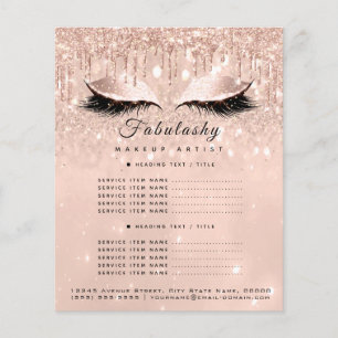 Makeup Artist Salon Glitzer Flyer Rose Preisliste1