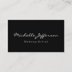 Makeup Artist Script Black Color Business Card Visitenkarte