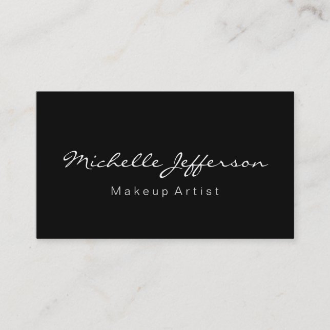 Makeup Artist Script Black Color Business Card Visitenkarte (Vorderseite)