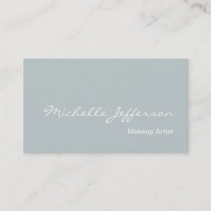 Makeup Artist Script Blue White Business Card Visitenkarte