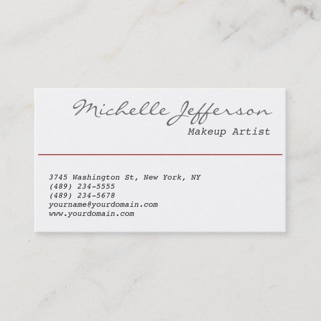 Makeup Artist Script Charming Business Card Visitenkarte (Vorderseite)