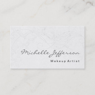 Makeup Artist Script Damask Muster Business Card Visitenkarte