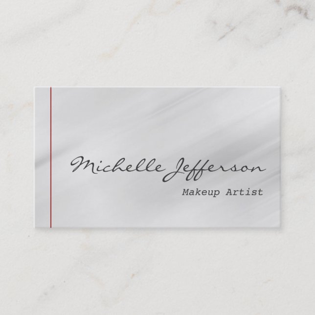 Makeup Artist Script Grau Charming Business Card Visitenkarte (Vorderseite)