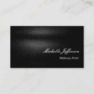 Makeup Artist Script Gray Black Business Card Visitenkarte