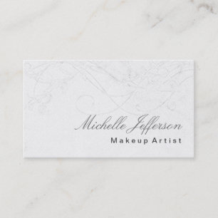 Makeup Artist Script Gray Muster Business Card Visitenkarte