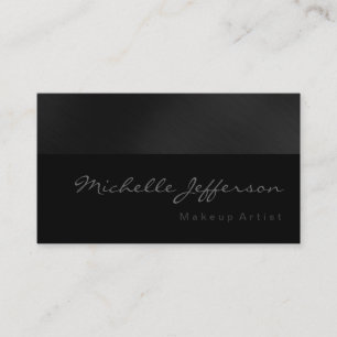Makeup Artist Script Gray Muster Business Card Visitenkarte