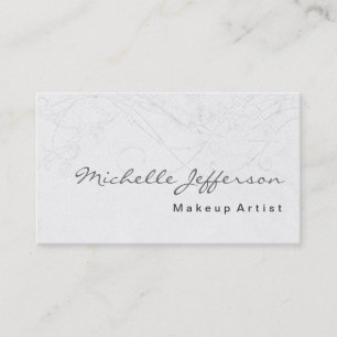 Makeup Artist Script Gray Muster Business Card Visitenkarte