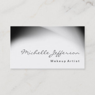 Makeup Artist Script Gray Muster Business Card Visitenkarte