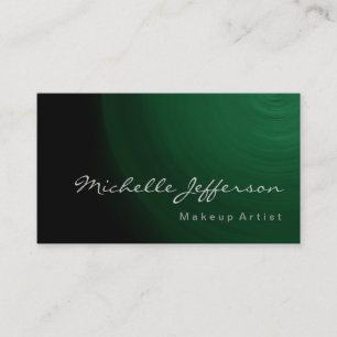 Makeup Artist Script Green Pattern Business Card Visitenkarte