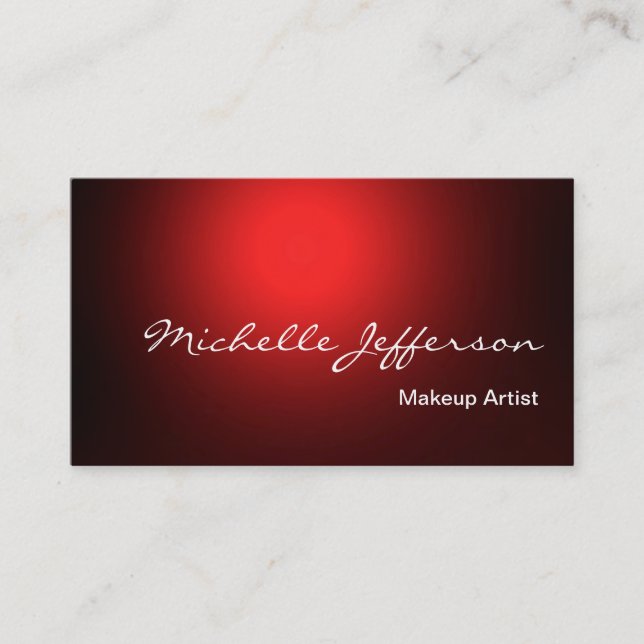 Makeup Artist Script Red Business Card Visitenkarte (Vorderseite)