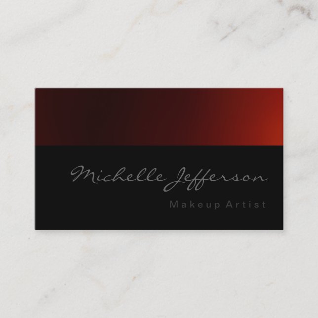 Makeup Artist Script Red Pattern Business Card Visitenkarte (Vorderseite)