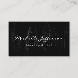 Makeup Artist Script Wood Pattern Business Card Visitenkarte