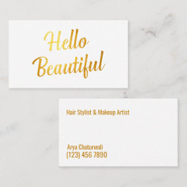 Makeup Artist Simple Golden Visitenkarte