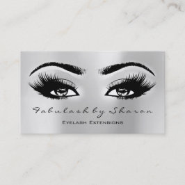 Makeup Artist Social Lashes Erweiterung Silver Gra Visitenkarte