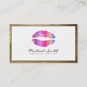Makeup Artist Stilvolle Lippen Modernes Weiß #15 Visitenkarte