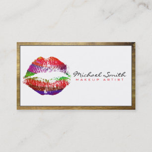Makeup Artist Stilvolle Lippen Modernes Weiß #3 Visitenkarte