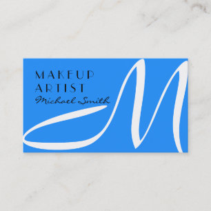 Makeup Artist Stilvolle Monogram Modern Dodger Blu Visitenkarte