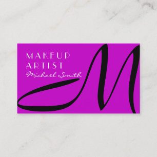 Makeup Artist Stilvolle Monogram Modern Magenta Visitenkarte