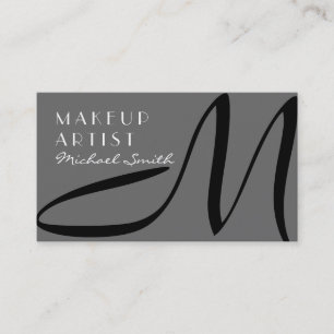 Makeup Artist Stilvolle Monogram Moderne Dim Gray Visitenkarte