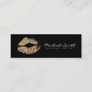 Makeup Artist Stilvolle Multicolor Glitzer Lips Mini Visitenkarte