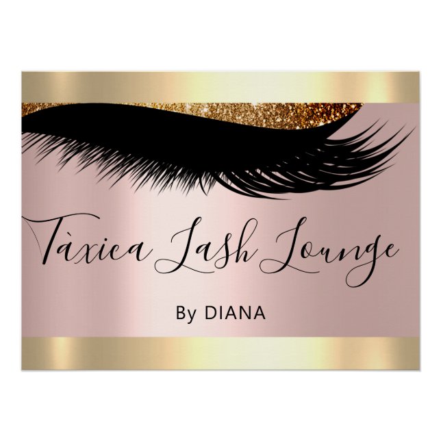 Makeup Artist Studio Eyelashes Extension Pink Poster (Vorderseite)