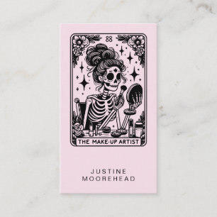 Makeup Artist Tarot Pink Business Card Visitenkarte