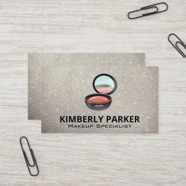 Makeup Artist Tools | GLITZER | Make Compact Visitenkarte (Vorderseite/Rückseite Beispiel)