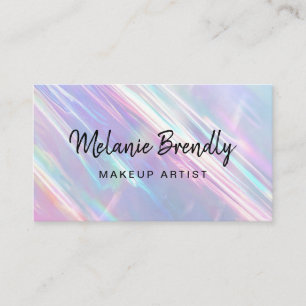 Makeup Artist Trendy Holographic Business Card Visitenkarte
