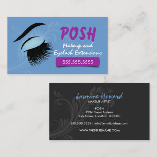 Makeup Artist und Eyelash Extensions Lila Visitenkarte