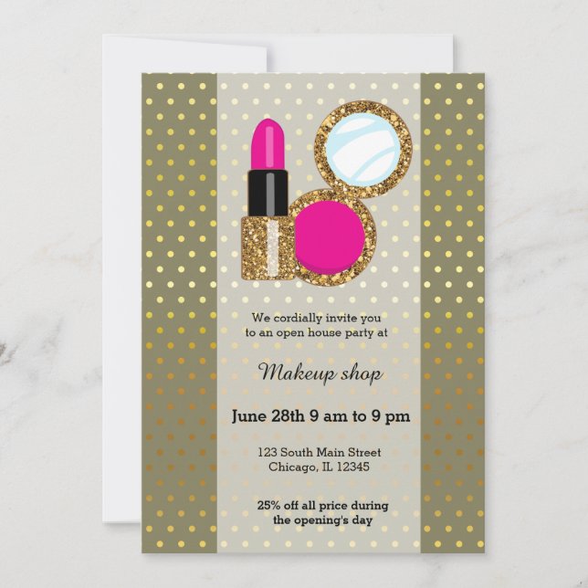 Makeup artist - wählen Sie Hintergrundfarbe Einladung (Vorderseite)