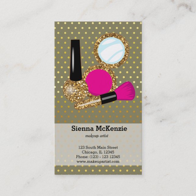 Makeup artist - wählen Sie Hintergrundfarbe Visitenkarte (Vorderseite)