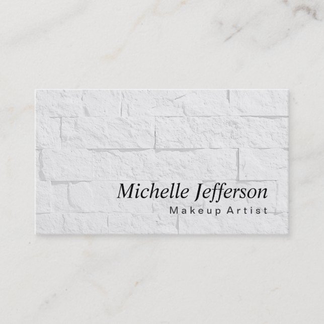Makeup Artist Wall Brick Muster Business Card Visitenkarte (Vorderseite)