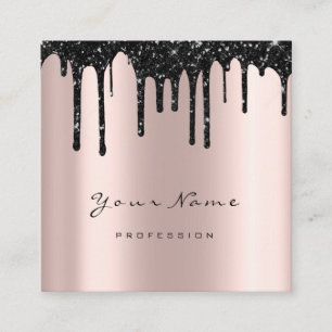 Makeup Artist Waxing Brows Black DripMicroblading Quadratische Visitenkarte