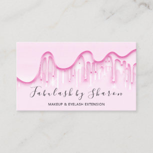 Makeup Artist White Lashes Pink VIP Tropfen Visitenkarte
