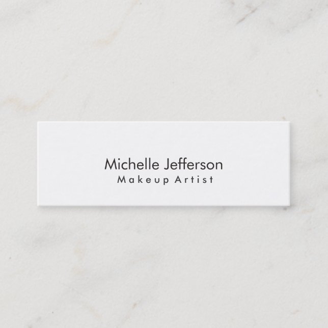 Makeup Artist White Stylish Business Card Mini Visitenkarte (Vorderseite)