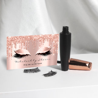 Makeup Artist Wimpern Glitzer Rose Visitenkarte