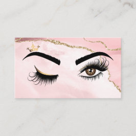 Makeup artist Wink Eye Beauty Blush Pink Agate Visitenkarte