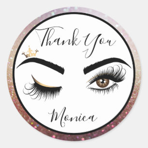 Makeup artist Wink Eye Brown Eye Beauty Salon Lash Runder Aufkleber